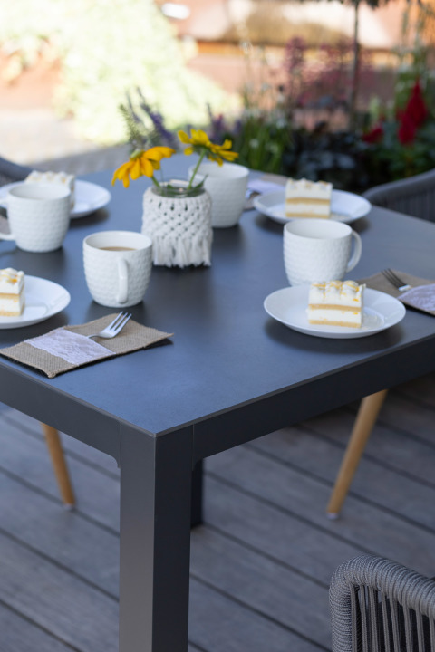 Gartenmöbelset Diningsessel Solana mit Tisch Tarifa 90 x 90 cm